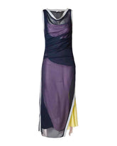 Sportmax multicolour jersey layered midi dress